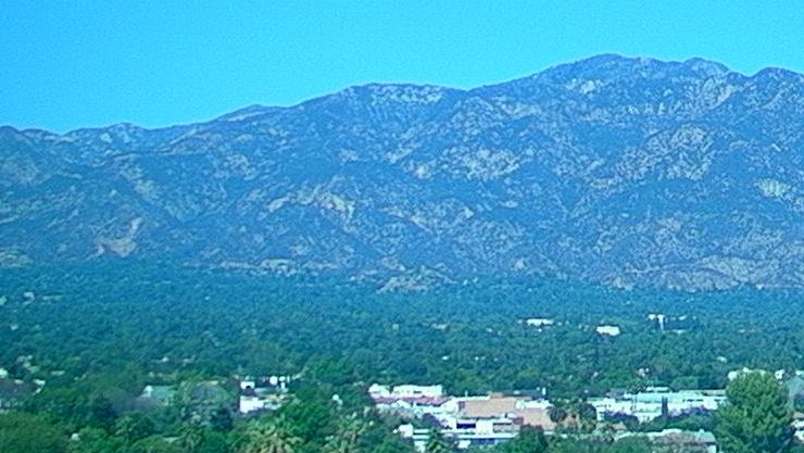 View of mountains from ninth floor of Caltech Hall