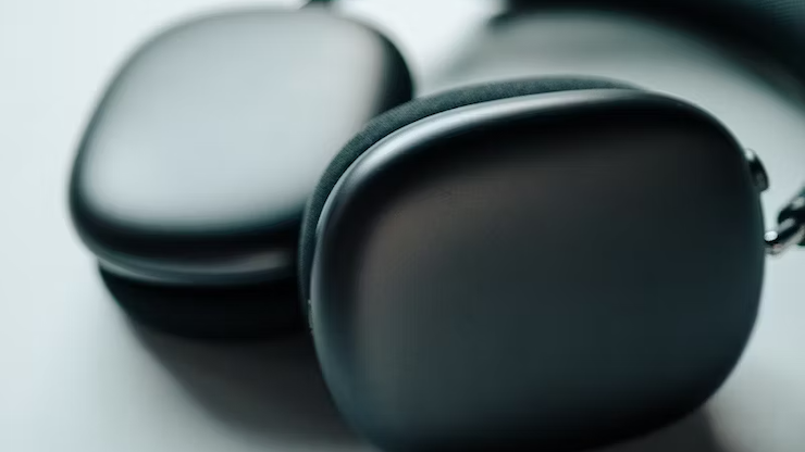 closeup of noise cancelling headphones