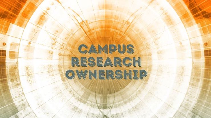 concentric circles and the words campus research ownership