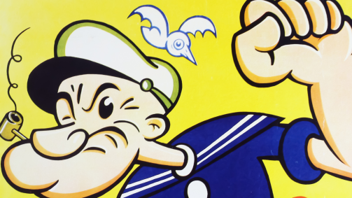 drawing of popeye the sailor man cartoon character