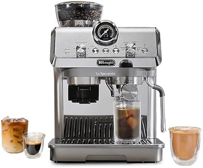 De'Longhi La Specialista Arte Evo Espresso Machine with Cold Brew, Manual Milk Frother, Barista Kit for Latte, Cappuccino, Built-in Grinder, EC9255M