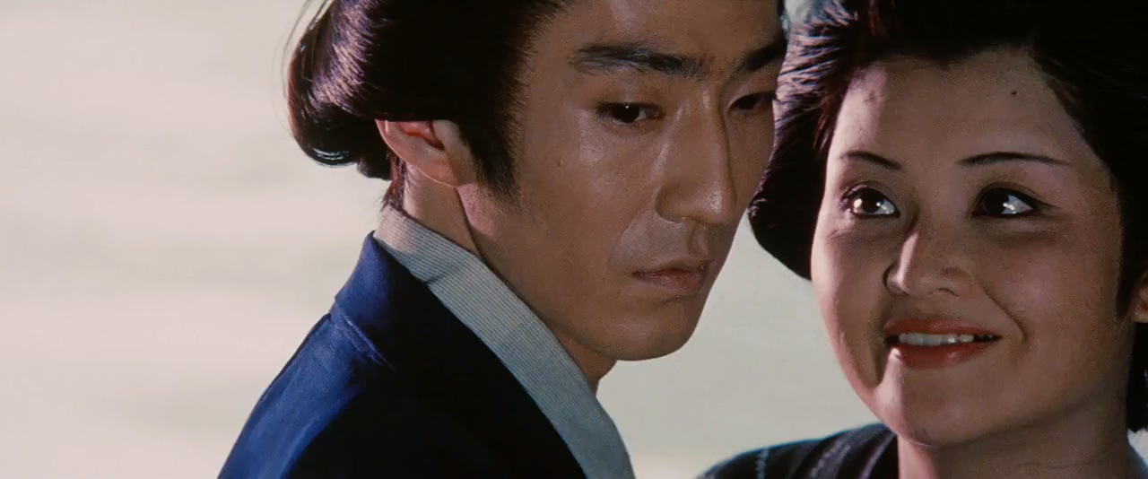 Yoshihiko Aoyama and Masumi Harukawa in Zatoichi in Desperation (1972)