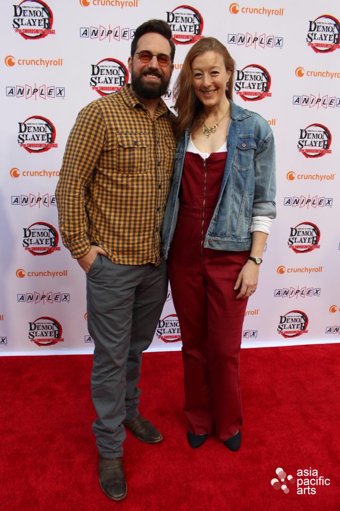 Ray Chase and wife Julia Mcilvaine at Demon Slayer Premiere at Orpheum Theater