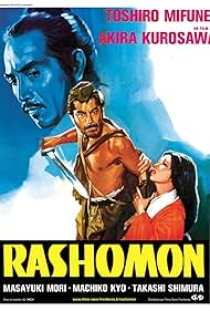 Toshirô Mifune, Machiko Kyô, and Masayuki Mori in Rashomon (1950)