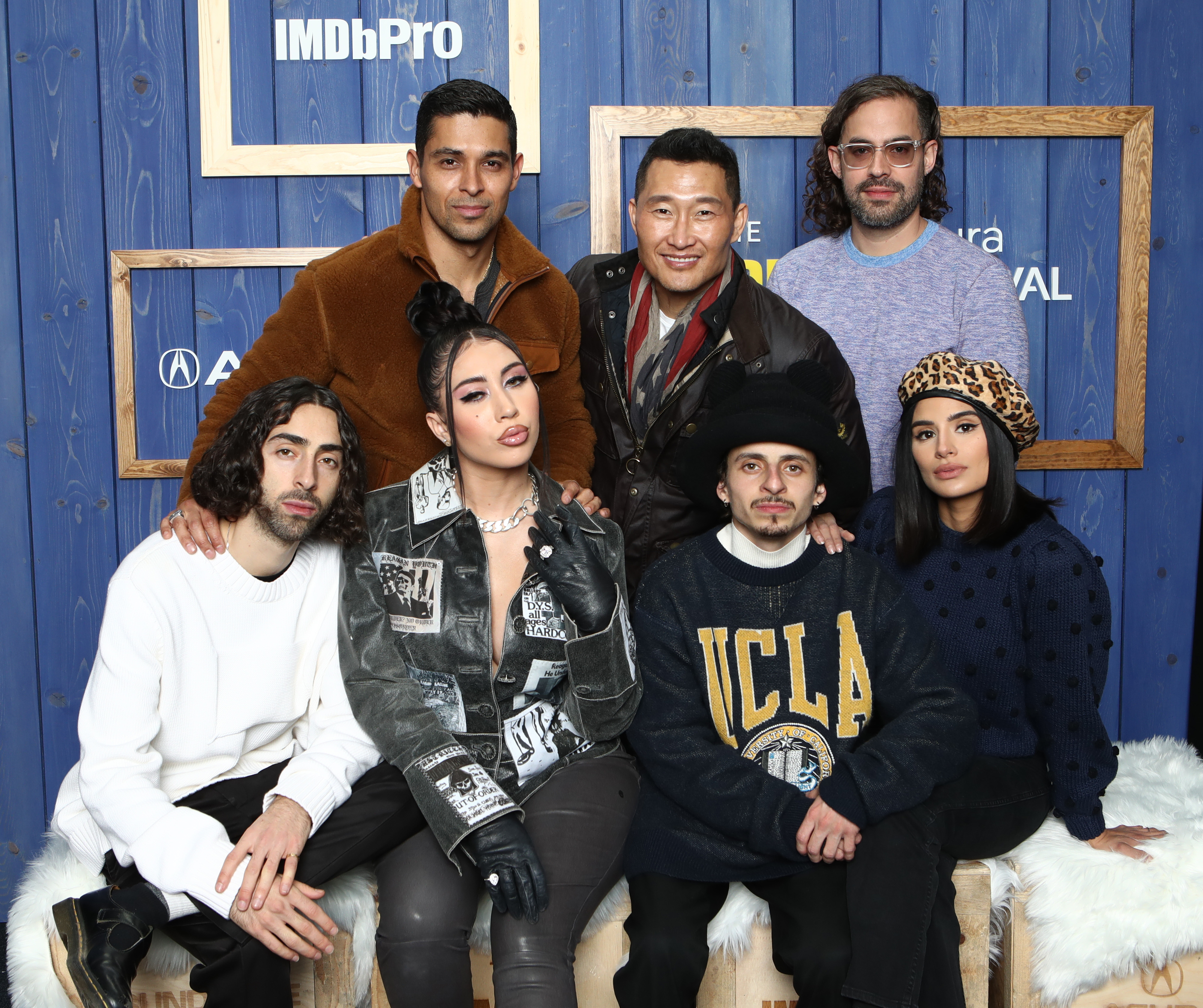 Wilmer Valderrama, Daniel Dae Kim, Moises Arias, Mateo Arias, Esteban Arango, Diane Guerrero, and Kali Uchis at an event for Blast Beat (2020)