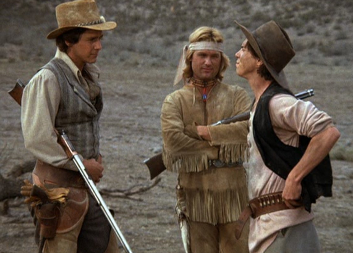 Kurt Russell, Tim Matheson, and Meegan King in The Quest: The Longest Drive (1976)