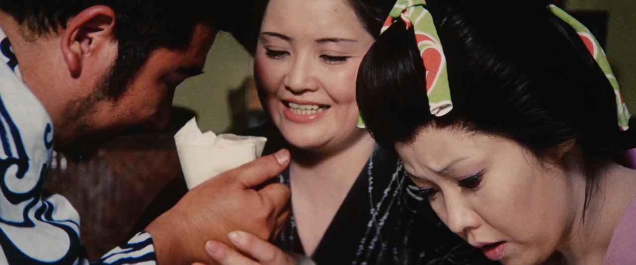 Masumi Harukawa, Shintarô Katsu, and Kiwako Taichi in Zatoichi in Desperation (1972)