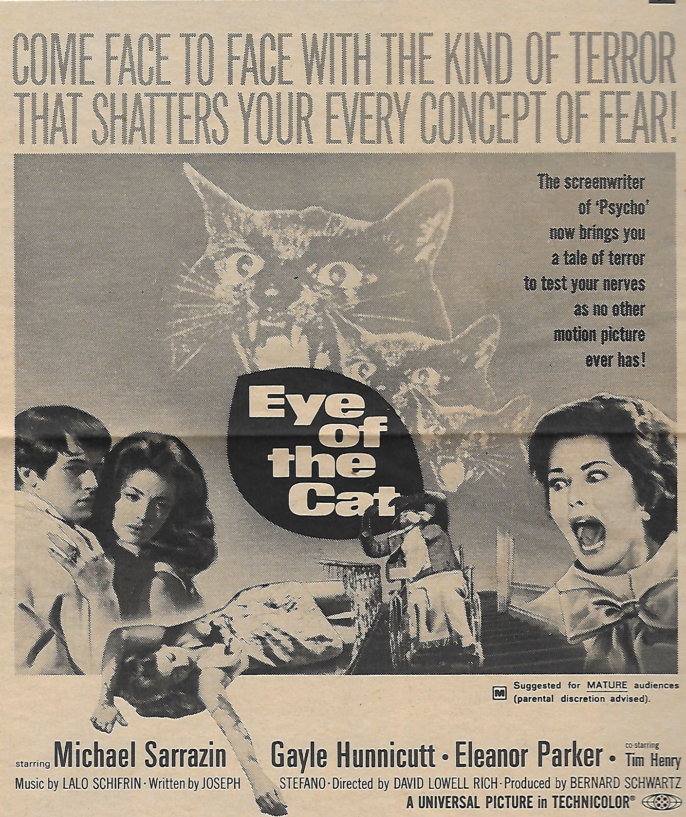 Gayle Hunnicutt, Eleanor Parker, and Michael Sarrazin in Eye of the Cat (1969)