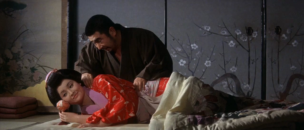 Masumi Harukawa and Shintarô Katsu in Zatoichi's Cane Sword (1967)