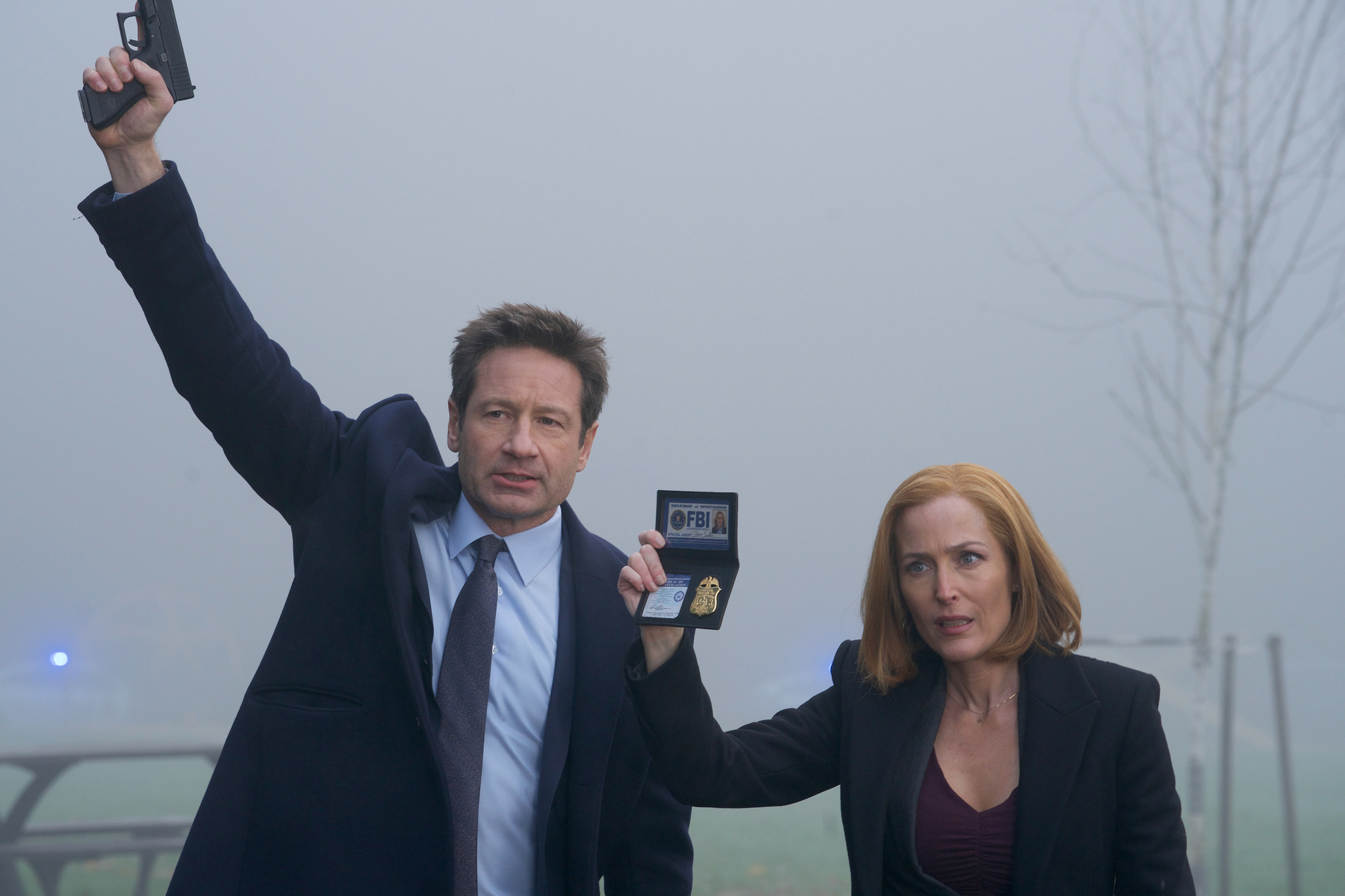 Gillian Anderson and David Duchovny in The X-Files (1993)