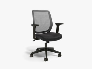 Black office chair with mesh backrest