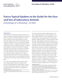 Future Topical Updates to the Guide for the Care and Use of Laboratory Animals: Proceedings of a Workshop—in Brief