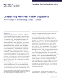 Cover Image: Considering Maternal Health Disparities