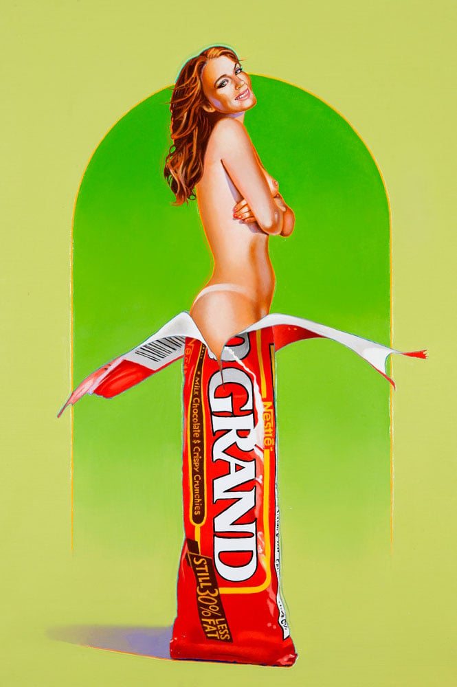 Mel Ramos, 100 Grand (2012). Courtesy of Louis K. Meisel Gallery, New York.