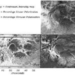 DLSP scan of active region NOAO 0484. Several of these maps were recorded on Oct. 24. The lower left image depicts intensity or brightness, while the right-hand images represent linear and circular polarization.