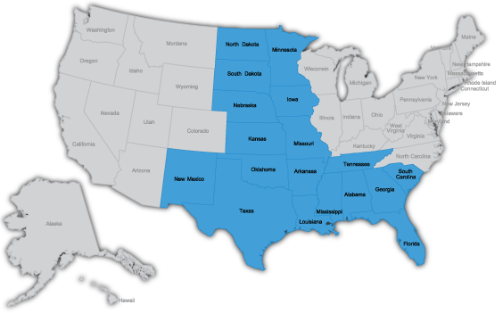 Map of Central field offices