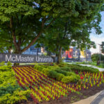 McMaster University's on the lawn of the main entrance