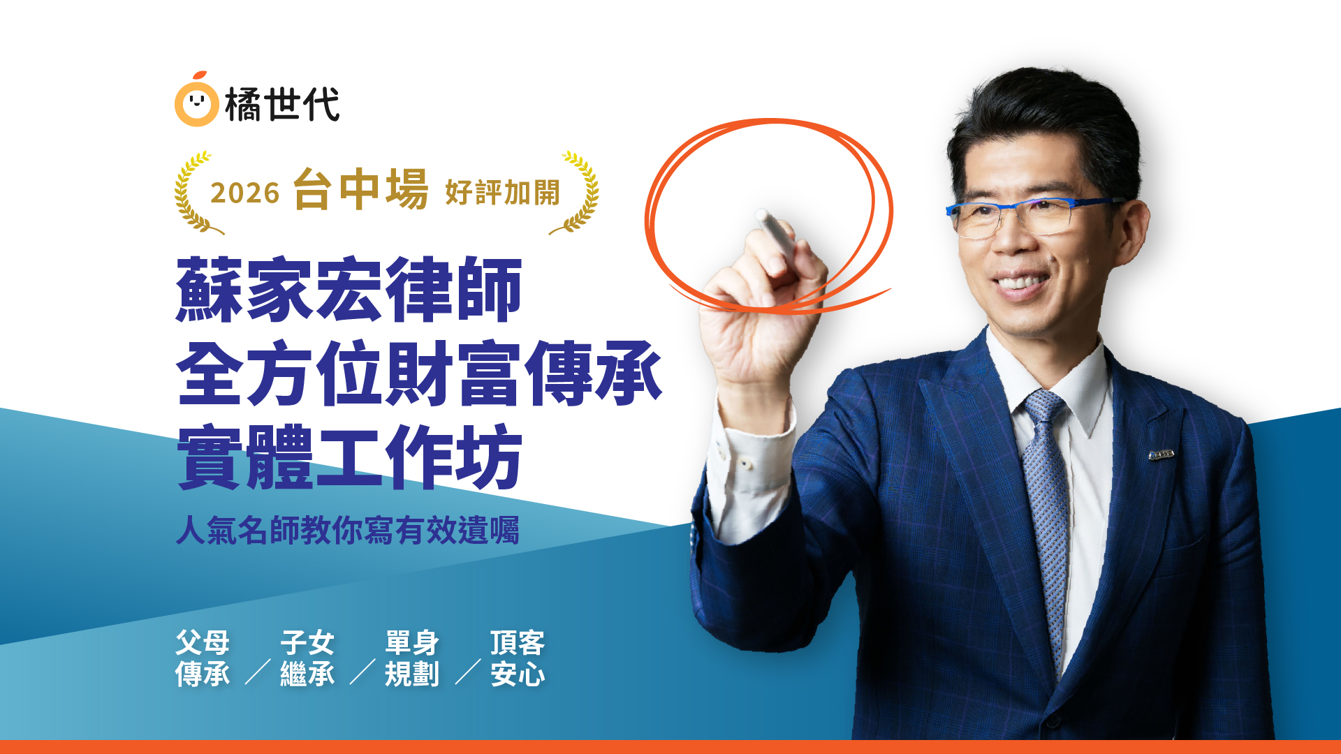 完售一空!連續五年爆滿,好評加開!2026台中場 – 蘇家宏的全方位財富傳承│實體工作坊