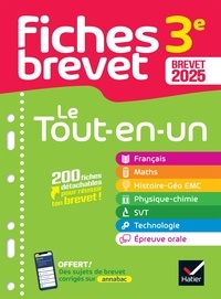  Collectif - Fiches brevet - Le tout-en-un Brevet 2025 (toutes les matières) - français, maths, histoire-géo EMC, SVT, physique-chimie, technologie.