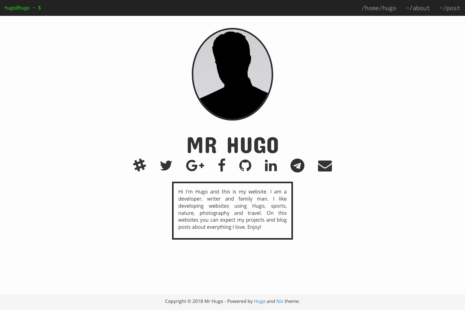 Hugo Theme Nix