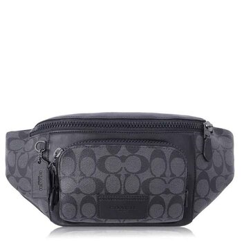 Coach Coach Men's Classic Logo PVC Leather Men's Waist Bag C3765 QBMI5 Simple and Convenient- # TRACK Picture Color