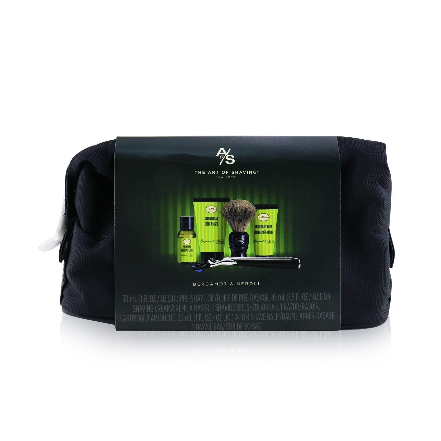 The Art Of Shaving Set Con Bolsa The Four Elements of The Perfect Shave - Bergamot & Neroli : Aceite Pre Afeitado + Crema de Afeitar + Bálsamo Para Después de Afeitar + Brocha + Cuchilla 5pcs+1Bag