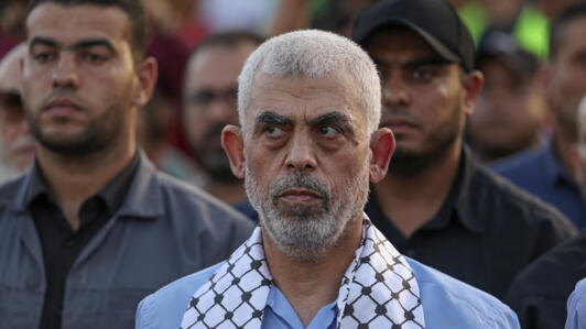 Head of the political wing of the Palestinian Hamas movement in the Gaza Strip Yahya Sinwar attends a rally in support of Jerusalem's al-Aqsa mosque in Gaza City on October 1, 2022.