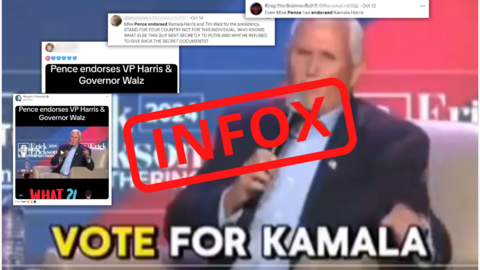 Mike Pence n'a jamais appelé à voter pour Kamala Harris, comme pourrait le lancer cette vidéo manipulée.