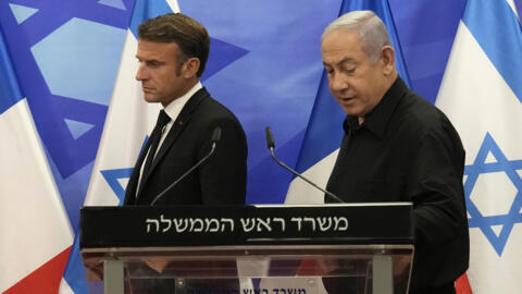 Shugaban ƙasar Faransa Emmanuel Macron da shugaban Isra'ila  Benjamin Netanyahu