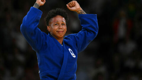 La Française Amandine Buchard, médaillée de bronze en judo, aux Jeux de Paris, le 28 juillet 2024