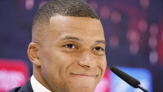 Kylian Mbappé la conferinta de presà când a ajuns la Real Madrid. 16 iulie 2024.