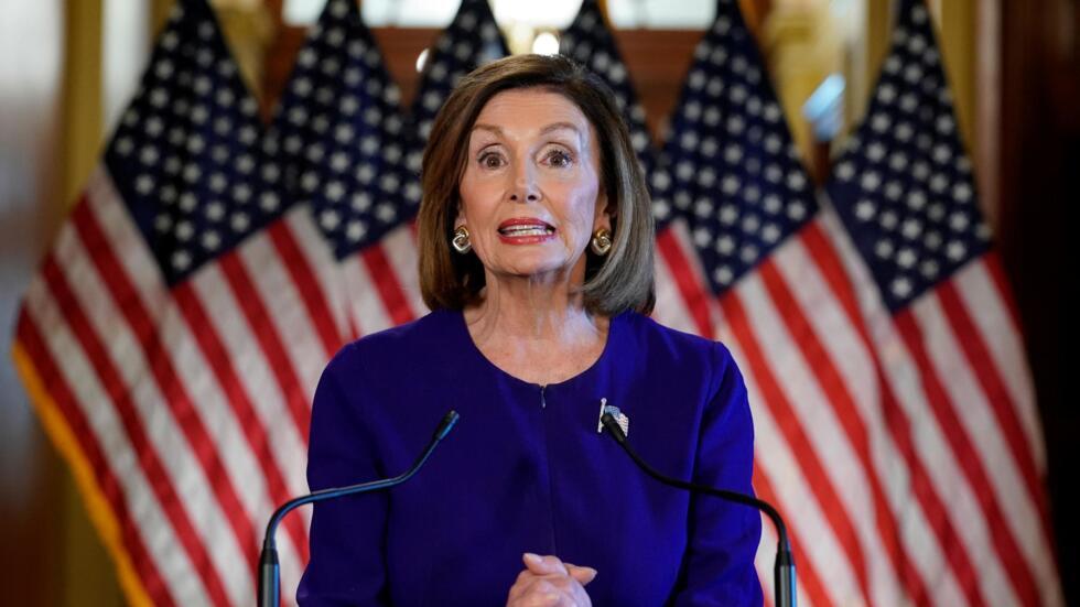 美国众议院议长南希·佩洛熙（Nancy Pelosi ）宣布启动弹劾总统程序，2019年9月24日。