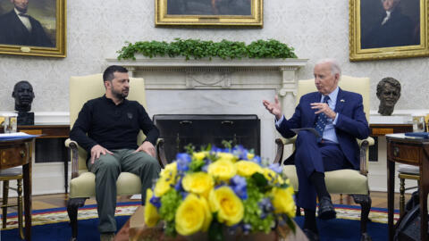 (Ảnh minh họ) - Tổng thống Mỹ Joe Biden tiếp tổng thống Ukraina, Volodymyr Zelensky, tại Nhà Trắng ngày 26/09/2024.