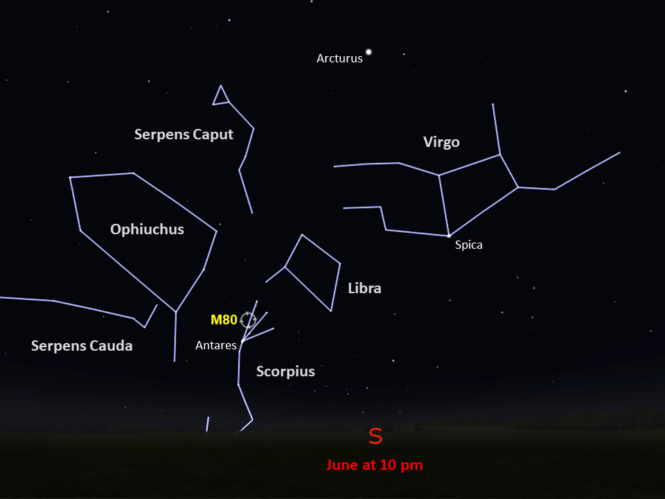 locator star chart for M80