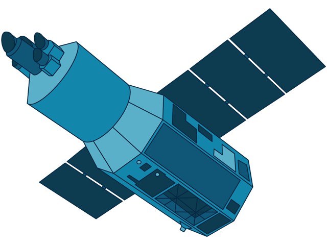 An illustration of JAXA’s XRISM spacecraft.