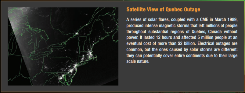 Satellite view of Quebec power outage