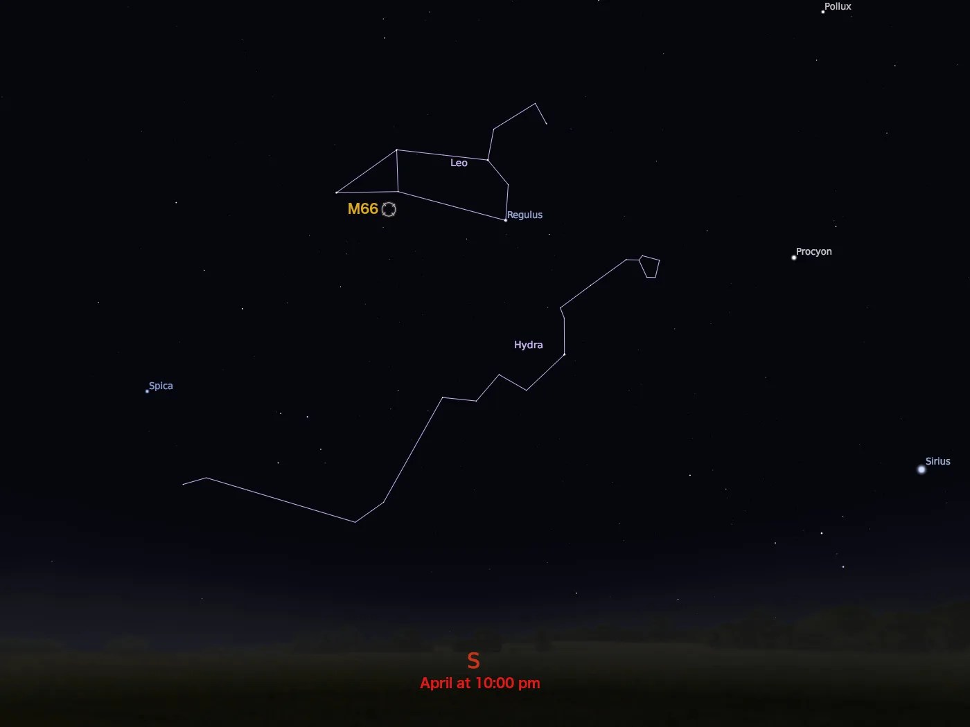 locator star chart for M66