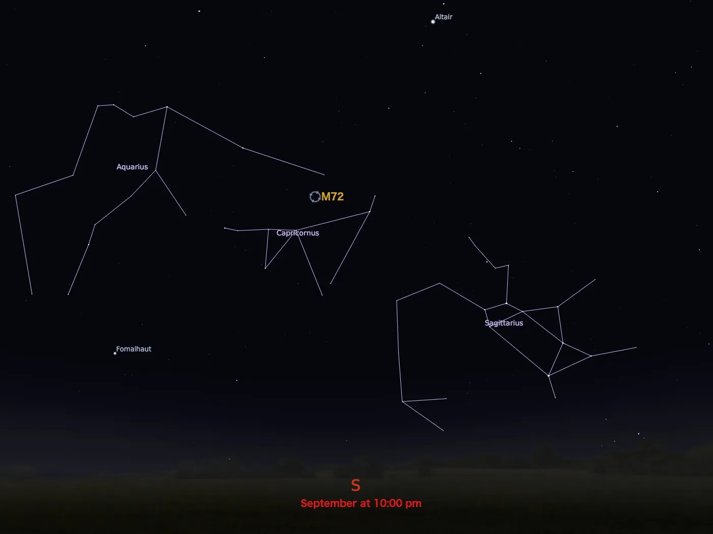 locator star chart for M72