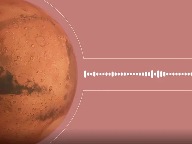 drawing of a waveform emanating from planet Mars