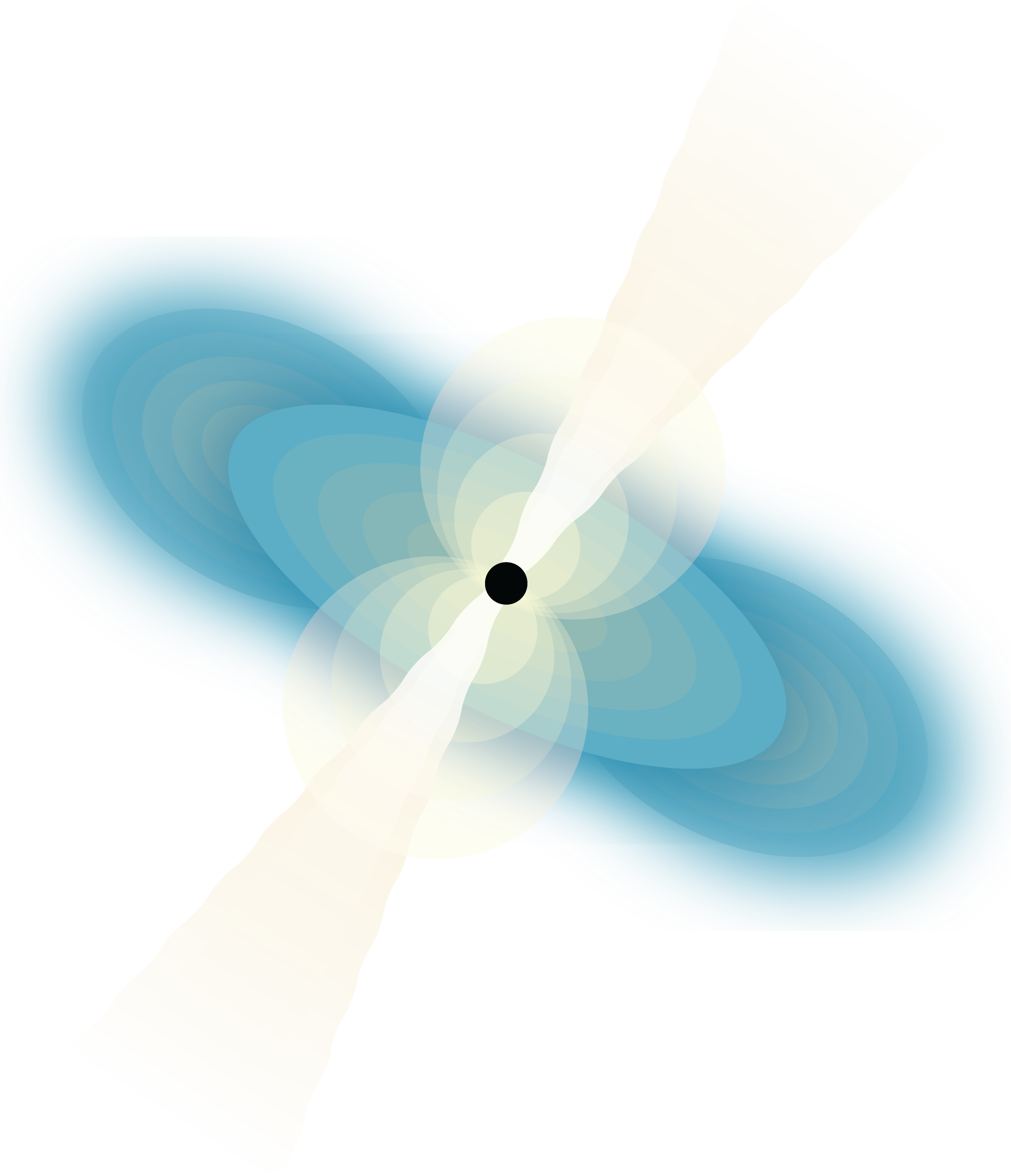 An illustration of a short gamma-ray burst caused by merging neutron stars.