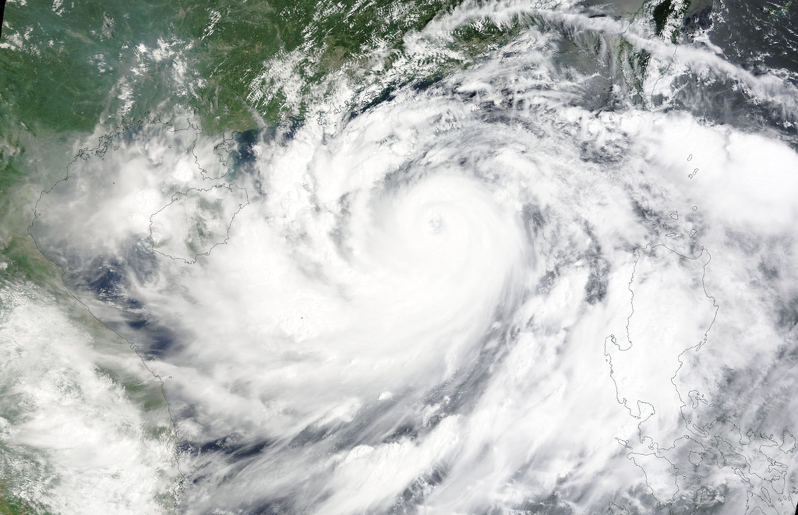 An image of Typhoon Yagi from orbit nearing southern China.