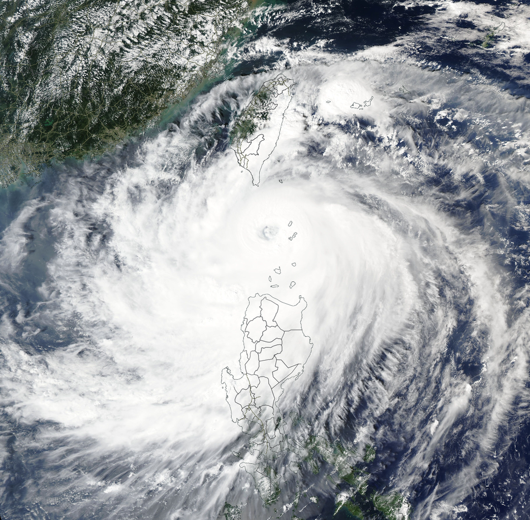 An image of Typhoon Krathon as seen from orbit.