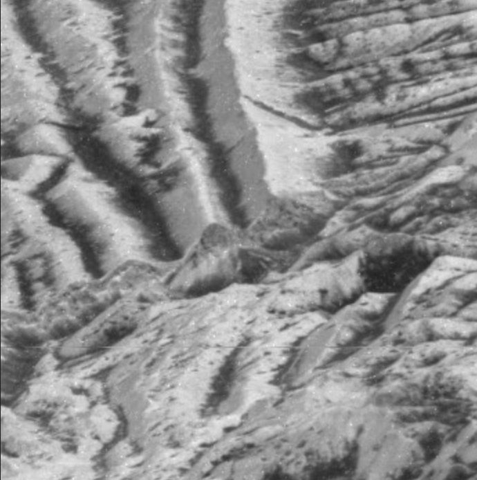 Close up view of Europa's surface.