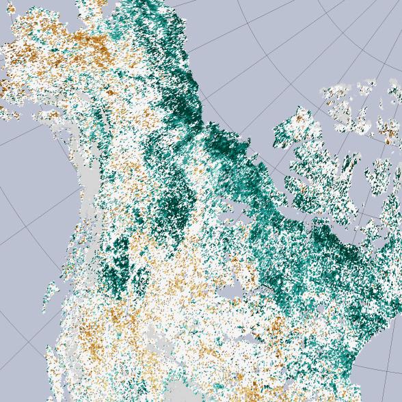 Colorized map indicating carbon levels