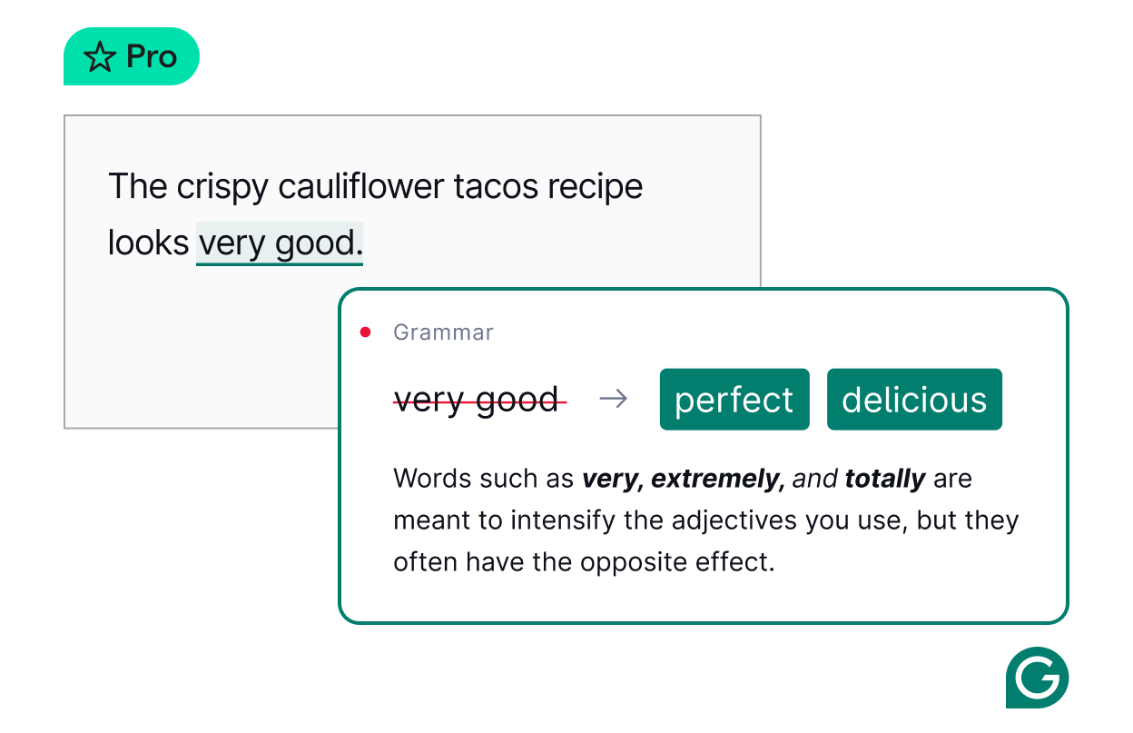 Grammarly Pro suggests changing the adjective in your text.