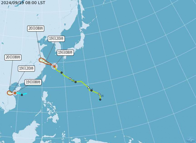 颱風路徑。（圖／氣象署）