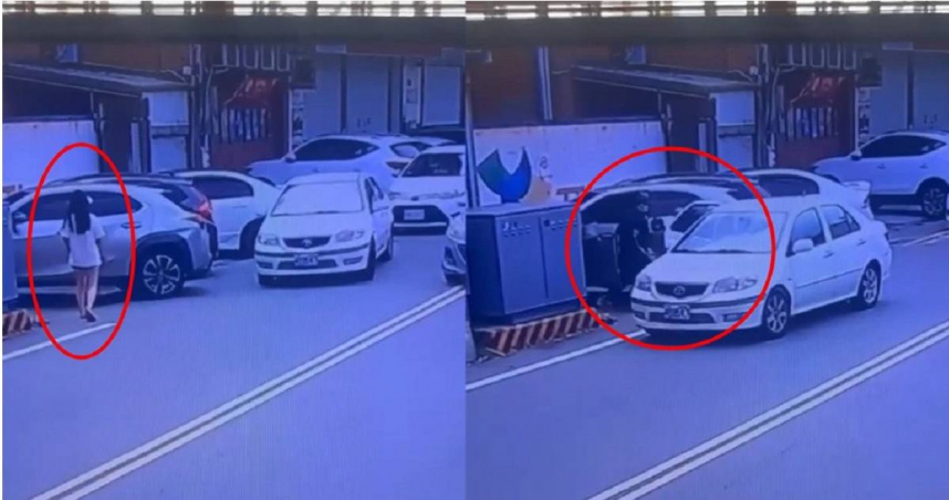 林女剛從美容院出來欲駕車離開，就遭黑衣人當街擄走。（圖／翻攝畫面）