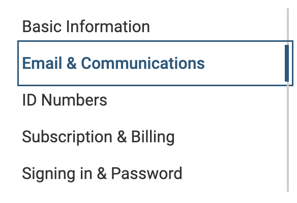 Email & Communications selected