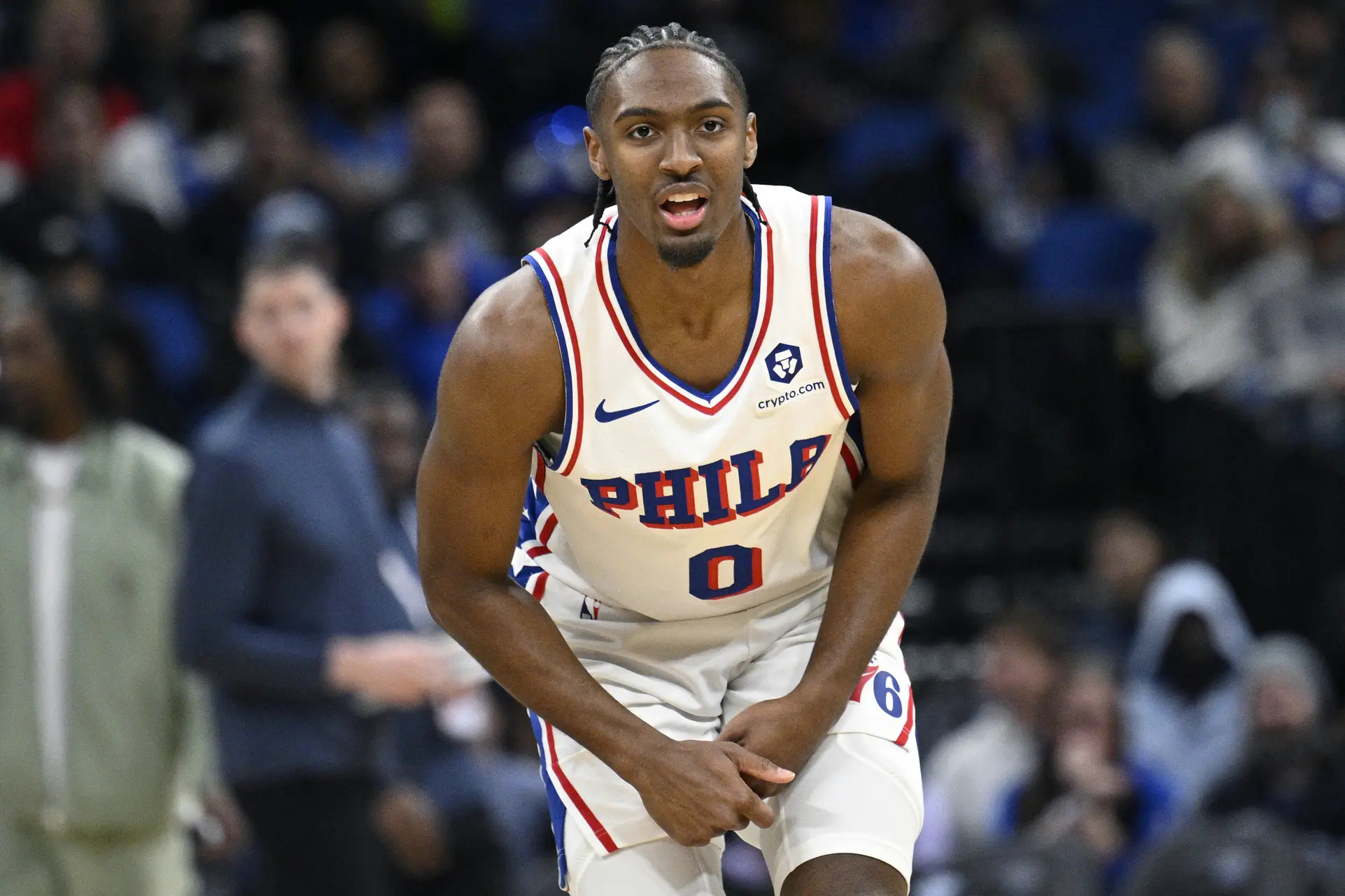 Tyrese Maxey of the Philadelphia 76ers Credits: AP Photo/Phelan M. Ebenhack