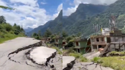 Land sinking towards river, buildings collapsed: Over 300 families evacuated in Sikkim